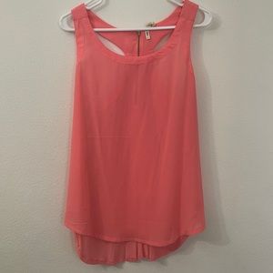 Size L peach color blouse.